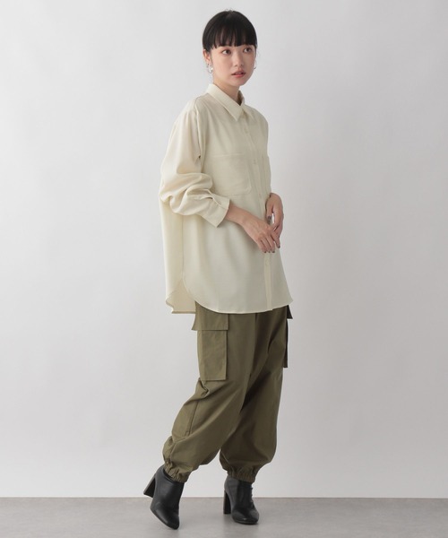 LOWRYS FARM（ローリーズファーム）の「カラーシャツロングスリーブ　162163（シャツ/ブラウス・レディース・パープル/ブラウン/グレー/アイボリー・FREE）」の7枚目の写真