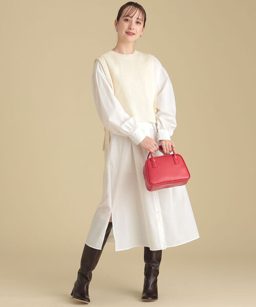 Ray BEAMS（レイビームス）の「Ray BEAMS / ニットベスト セット ワンピース（ワンピース・レディース・ブラック/オフホワイト・ONE SIZE）」の13枚目の写真