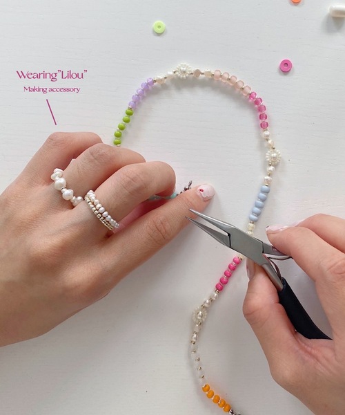 whim(ウィム)の「lilou-パールビーズリング-(リング・レディース・シルバー/ゴールド・FREE)」の2枚目の写真