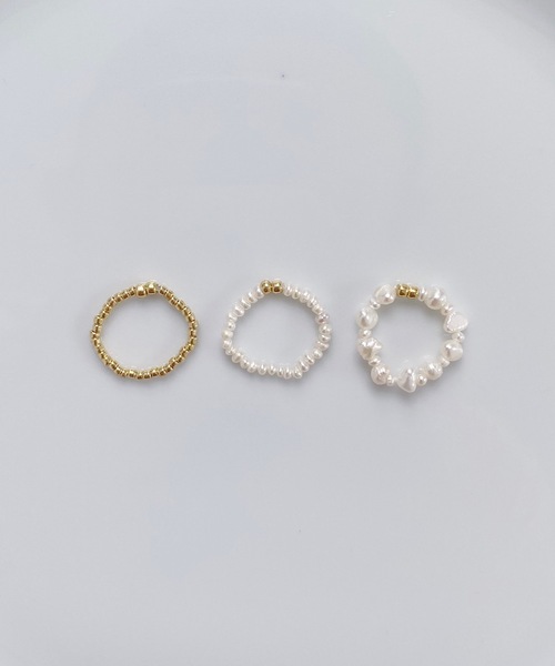 whim(ウィム)の「lilou-パールビーズリング-(リング・レディース・シルバー/ゴールド・FREE)」の1枚目の写真
