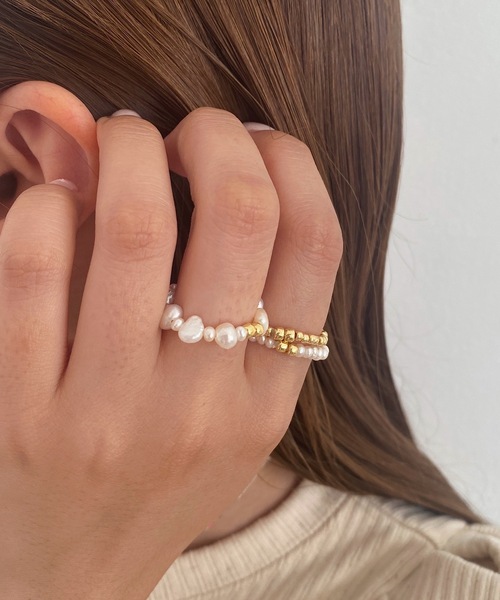 whim(ウィム)の「lilou-パールビーズリング-(リング・レディース・シルバー/ゴールド・FREE)」の5枚目の写真