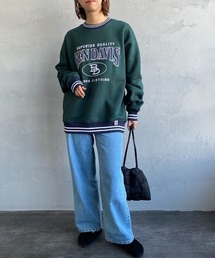 【WEB限定】[BEN DAVIS/ベンデイビス] リンガーデザイン ブランドロゴクルーネックスウェット