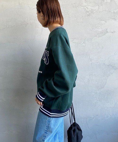 BEN DAVIS（ベンデイビス）の「【WEB限定】[BEN DAVIS/ベンデイビス] リンガーデザイン ブランドロゴクルーネックスウェット（スウェット・レディース・ブラック/ダークグリーン/オートミール・M/L/XL）」の17枚目の写真