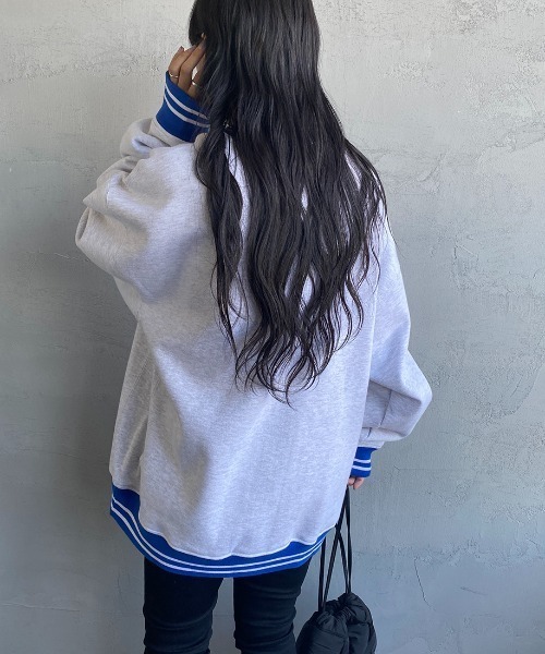 BEN DAVIS（ベンデイビス）の「【WEB限定】[BEN DAVIS/ベンデイビス] リンガーデザイン ブランドロゴクルーネックスウェット（スウェット・レディース・ブラック/ダークグリーン/オートミール・M/L/XL）」の16枚目の写真