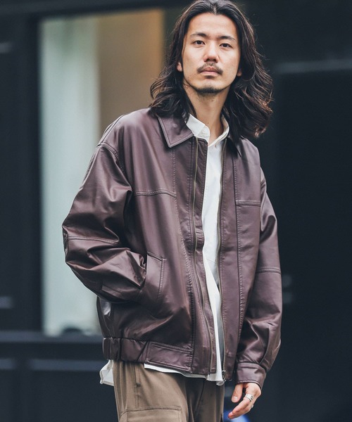 URBAN RESEARCH Sonny Label(アーバンリサーチサニーレーベル)の「『洗濯可』ウォッシャブルフェイクレザーブルゾン(その他アウター・メンズ・ブラウン/ブラック・LARGE/MEDIUM)」の12枚目の写真