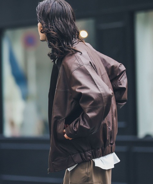 URBAN RESEARCH Sonny Label(アーバンリサーチサニーレーベル)の「『洗濯可』ウォッシャブルフェイクレザーブルゾン(その他アウター・メンズ・ブラウン/ブラック・LARGE/MEDIUM)」の15枚目の写真