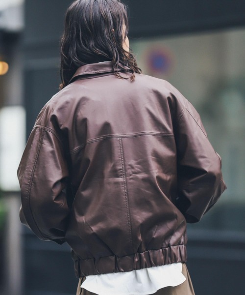 URBAN RESEARCH Sonny Label(アーバンリサーチサニーレーベル)の「『洗濯可』ウォッシャブルフェイクレザーブルゾン(その他アウター・メンズ・ブラウン/ブラック・LARGE/MEDIUM)」の16枚目の写真