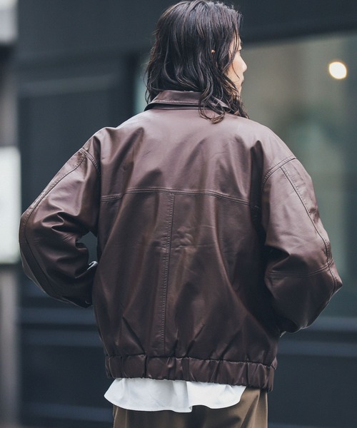 URBAN RESEARCH Sonny Label(アーバンリサーチサニーレーベル)の「『洗濯可』ウォッシャブルフェイクレザーブルゾン(その他アウター・メンズ・ブラウン/ブラック・LARGE/MEDIUM)」の17枚目の写真