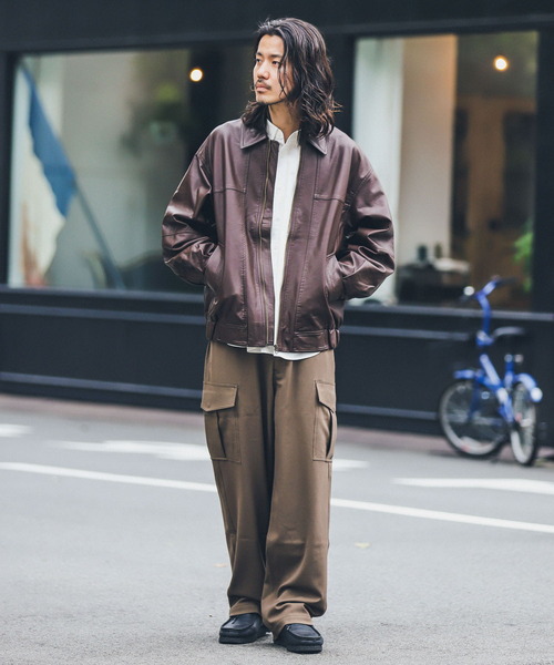 URBAN RESEARCH Sonny Label(アーバンリサーチサニーレーベル)の「『洗濯可』ウォッシャブルフェイクレザーブルゾン(その他アウター・メンズ・ブラウン/ブラック・LARGE/MEDIUM)」の18枚目の写真