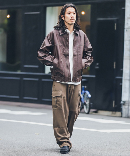 URBAN RESEARCH Sonny Label(アーバンリサーチサニーレーベル)の「『洗濯可』ウォッシャブルフェイクレザーブルゾン(その他アウター・メンズ・ブラウン/ブラック・LARGE/MEDIUM)」の20枚目の写真