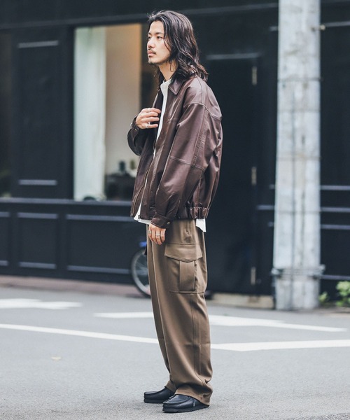 URBAN RESEARCH Sonny Label(アーバンリサーチサニーレーベル)の「『洗濯可』ウォッシャブルフェイクレザーブルゾン(その他アウター・メンズ・ブラウン/ブラック・LARGE/MEDIUM)」の21枚目の写真