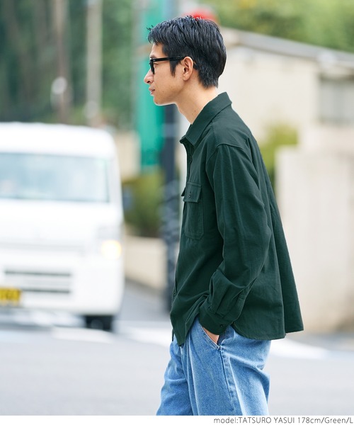 coca(coca)(コカ)の「メンズビックシルエットネルシャツ(シャツ/ブラウス・メンズ・グリーン/ネイビー/マスタード・M/L/XL)」の21枚目の写真