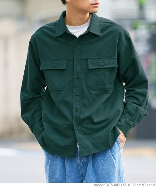coca(coca)(コカ)の「メンズビックシルエットネルシャツ(シャツ/ブラウス・メンズ・グリーン/ネイビー/マスタード・M/L/XL)」の22枚目の写真