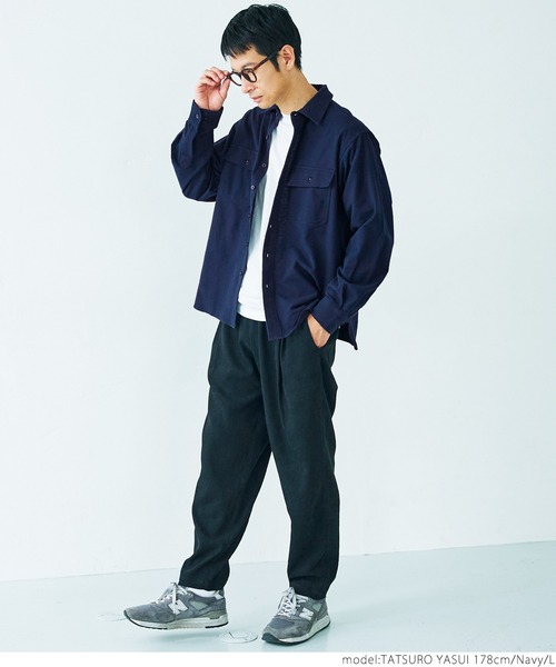 coca(coca)(コカ)の「メンズビックシルエットネルシャツ(シャツ/ブラウス・メンズ・グリーン/ネイビー/マスタード・M/L/XL)」の16枚目の写真