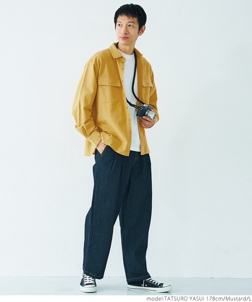 coca(coca)(コカ)の「メンズビックシルエットネルシャツ(シャツ/ブラウス・メンズ・グリーン/ネイビー/マスタード・M/L/XL)」の14枚目の写真