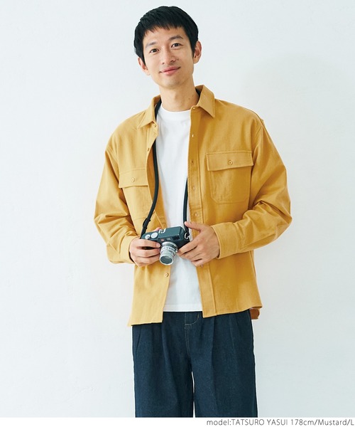 coca(coca)(コカ)の「メンズビックシルエットネルシャツ(シャツ/ブラウス・メンズ・グリーン/ネイビー/マスタード・M/L/XL)」の12枚目の写真