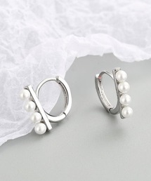 YU-KA : レトロパールフープピアス