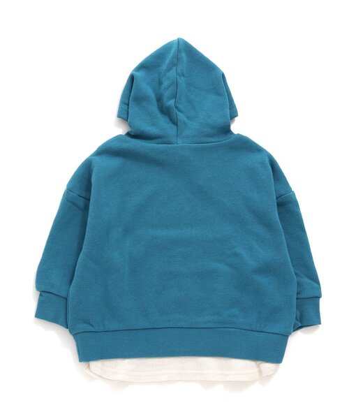 BREEZE（ブリーズ）の「WEB限定 レイヤード風フーディー（パーカー・キッズ・オレンジ/レインボー/イエロー/パープル/ブルー/グリーン/サックスブルー/ブラック/ピンク・110/100/140/120/80/130/90）」の21枚目の写真