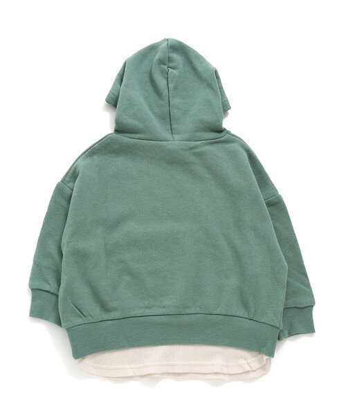 BREEZE（ブリーズ）の「WEB限定 レイヤード風フーディー（パーカー・キッズ・オレンジ/レインボー/イエロー/パープル/ブルー/グリーン/サックスブルー/ブラック/ピンク・110/100/140/120/80/130/90）」の22枚目の写真