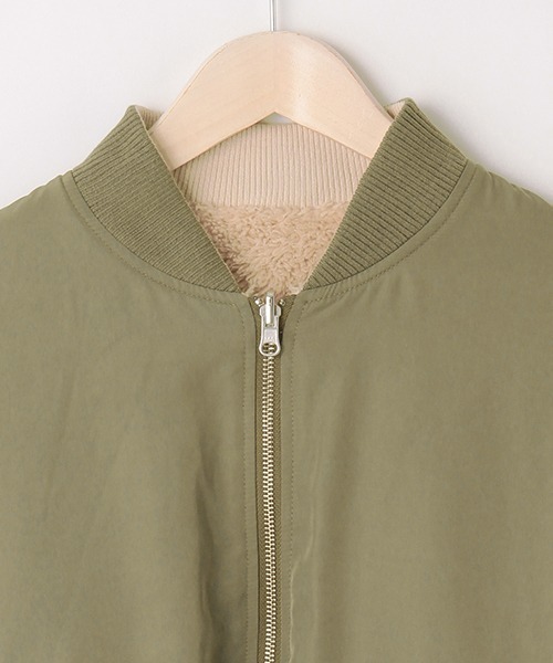LOVETOXIC（ラブトキシック）の「リバーシブルボアＭＡ１（ブルゾン・キッズ・アイボリー/カーキ/ブラック・M/S/SS/L）」の14枚目の写真