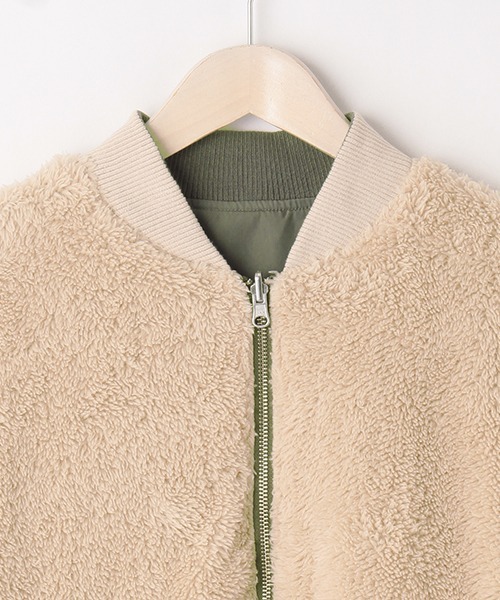 LOVETOXIC（ラブトキシック）の「リバーシブルボアＭＡ１（ブルゾン・キッズ・アイボリー/カーキ/ブラック・M/S/SS/L）」の18枚目の写真