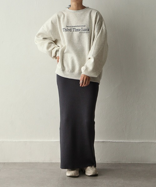 Chillfar（チルファー）の「スリットリブロングスカート（スカート・レディース・アイボリー/グレイッシュベージュ/グリーン/チャコール・FREE）」の18枚目の写真