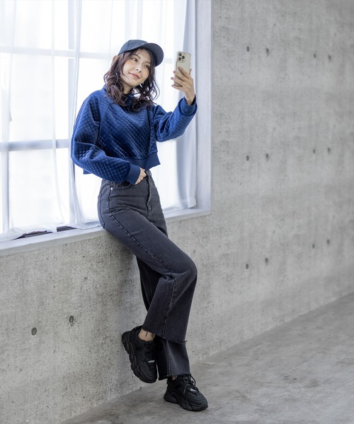 clear（クリア）の「キルティングショート丈トップス（シャツ/ブラウス・レディース・ネイビー/ブラック/アイボリー/オレンジ/カーキ・F）」の21枚目の写真