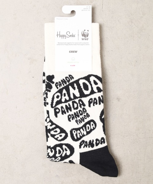 Happy Socks(ハッピーソックス)の「★HAPPY SOCKS★WWF(世界自然保護基金) コラボモデル(ソックス/靴下・レディース・アイボリー/ブルー/ピンク/ホワイト/オレンジ・SMALL/MEDIUM)」の2枚目の写真