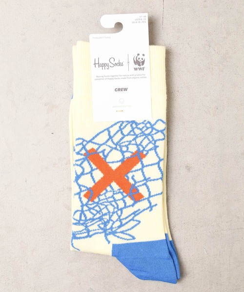 Happy Socks(ハッピーソックス)の「★HAPPY SOCKS★WWF(世界自然保護基金) コラボモデル(ソックス/靴下・レディース・アイボリー/ブルー/ピンク/ホワイト/オレンジ・SMALL/MEDIUM)」の3枚目の写真
