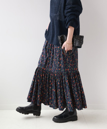 JOURNAL STANDARD relume | ネイビーフローラルプリーツマーメイド(スカート)
