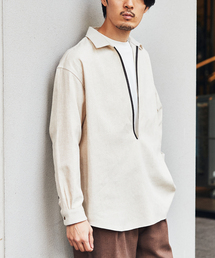 EDIFICE LA BOUCLE | 【LA BOUCLE / ラブークル】レザーパイピング スキッパーシャツ(シャツ/ブラウス)