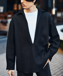 EDIFICE LA BOUCLE | 【LA BOUCLE / ラブークル】レザーパイピング スキッパーシャツ(シャツ/ブラウス)