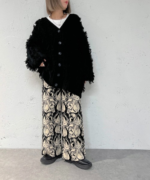 apres jour mignon(アプレジュールミニョン)の「ジャガードニットパンツ【ZOZOTOWN限定アイテム】(その他パンツ・レディース・ボルドー/グレイッシュベージュ/ブラック・MEDIUM/X-LARGE/SMALL)」の8枚目の写真