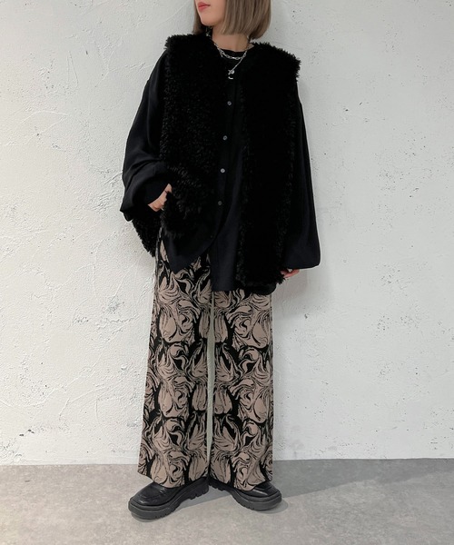 apres jour mignon(アプレジュールミニョン)の「ジャガードニットパンツ【ZOZOTOWN限定アイテム】(その他パンツ・レディース・ボルドー/グレイッシュベージュ/ブラック・MEDIUM/X-LARGE/SMALL)」の13枚目の写真