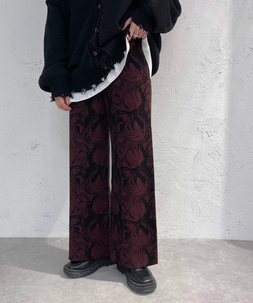 apres jour mignon(アプレジュールミニョン)の「ジャガードニットパンツ【ZOZOTOWN限定アイテム】(その他パンツ・レディース・ボルドー/グレイッシュベージュ/ブラック・MEDIUM/X-LARGE/SMALL)」の16枚目の写真