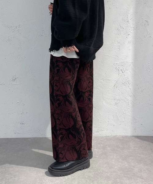 apres jour mignon(アプレジュールミニョン)の「ジャガードニットパンツ【ZOZOTOWN限定アイテム】(その他パンツ・レディース・ボルドー/グレイッシュベージュ/ブラック・MEDIUM/X-LARGE/SMALL)」の17枚目の写真