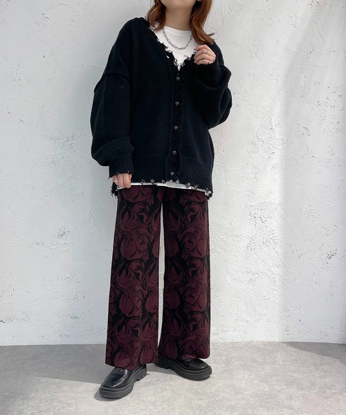 apres jour mignon(アプレジュールミニョン)の「ジャガードニットパンツ【ZOZOTOWN限定アイテム】(その他パンツ・レディース・ボルドー/グレイッシュベージュ/ブラック・MEDIUM/X-LARGE/SMALL)」の19枚目の写真