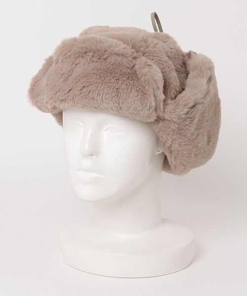 XU（エックスユー）の「ストリートファッション XU エックスユー fur flight cap ファー フライトキャップ ボアキャップ 冬 帽子 冬服 ファー帽子（キャップ・メンズ・アイボリー/ベージュ/ブラック・ONE SIZE）」の4枚目の写真