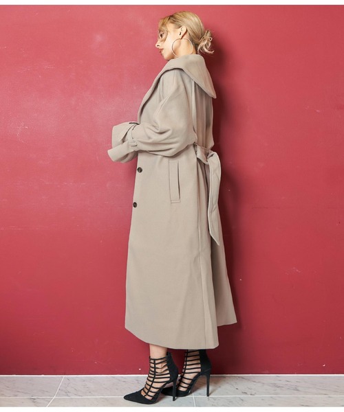 LATINA(ラティーナ)の「ウールタッチデザインカラーロングコート(その他アウター・レディース・アイボリー/グレイッシュベージュ/サックスブルー/ブラック・FREE)」の11枚目の写真