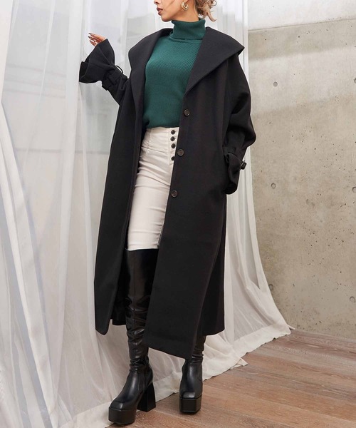 LATINA(ラティーナ)の「ウールタッチデザインカラーロングコート(その他アウター・レディース・アイボリー/グレイッシュベージュ/サックスブルー/ブラック・FREE)」の7枚目の写真