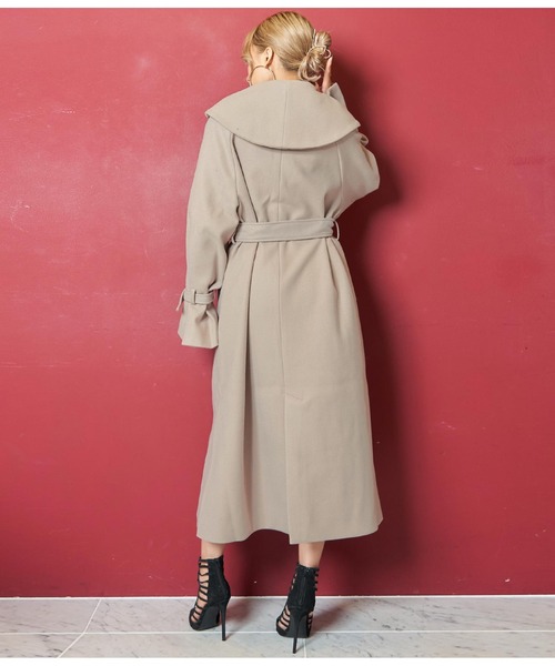 LATINA(ラティーナ)の「ウールタッチデザインカラーロングコート(その他アウター・レディース・アイボリー/グレイッシュベージュ/サックスブルー/ブラック・FREE)」の12枚目の写真