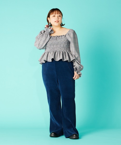 PUNYUS（プニュズ）の「コーデュロイプリーツパンツ（その他パンツ・レディース・ピンク/ブルー/ブラック/パープル・1/2/4/3）」の9枚目の写真