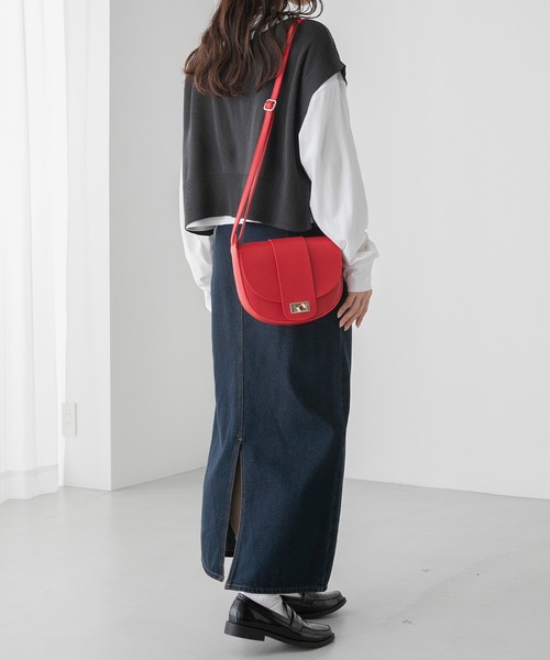 BONLECILL（ボンルシール）の「【アンサンブル】クロップドラインニットベスト／ロゴ刺繍ロングTシャツ（アンサンブル・レディース・オレンジ/アイボリー/チャコールグレー/ブルー・FREE）」の18枚目の写真