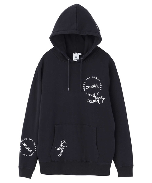 X-girl(エックスガール)の「RANDOM EMBROIDERY SWEAT HOODIE(パーカー・レディース・ブラック/ピンク/ベージュ・XL/S/M/L)」の5枚目の写真