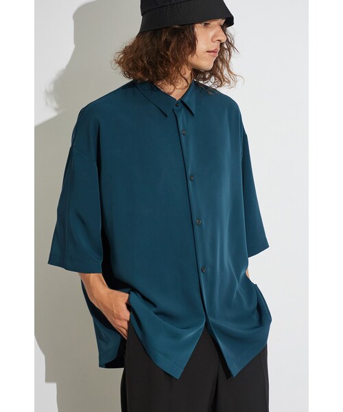 tk.TAKEO KIKUCHI（ティーケータケオキクチ）の「◆なめらかビッグ半袖シャツ（シャツ/ブラウス・メンズ・ブラック/ライトパープル/ホワイト/グリーン/ダークグリーン系/ブラック系/ホワイト系1・01/02/03）」の6枚目の写真