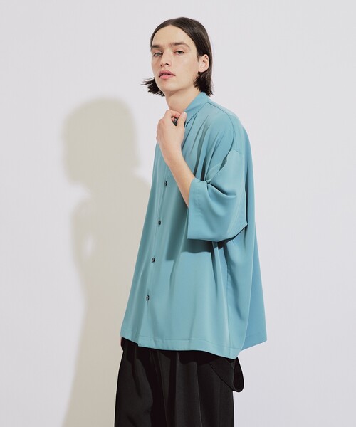 tk.TAKEO KIKUCHI（ティーケータケオキクチ）の「◆なめらかビッグ半袖シャツ（シャツ/ブラウス・メンズ・ブラック/ライトパープル/ホワイト/グリーン/ダークグリーン系/ブラック系/ホワイト系1・01/02/03）」の5枚目の写真