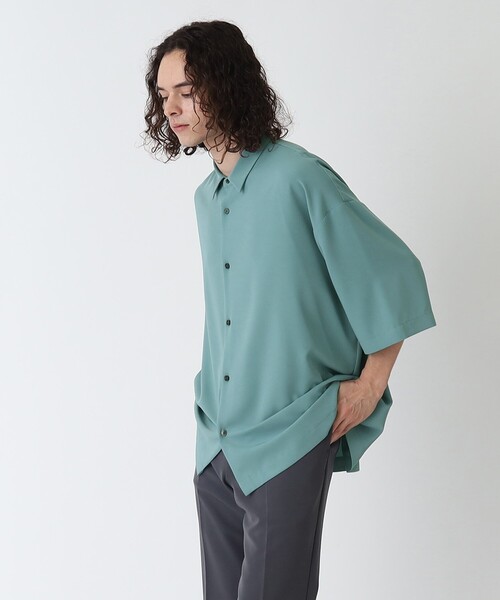 tk.TAKEO KIKUCHI（ティーケータケオキクチ）の「◆なめらかビッグ半袖シャツ（シャツ/ブラウス・メンズ・ブラック/ライトパープル/ホワイト/グリーン/ダークグリーン系/ブラック系/ホワイト系1・01/02/03）」の16枚目の写真