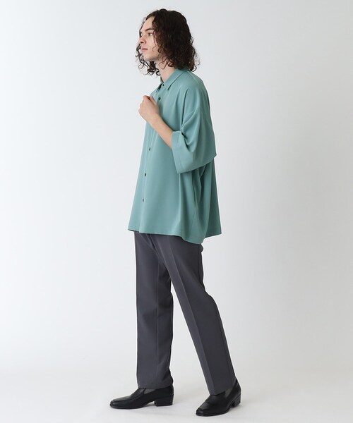 tk.TAKEO KIKUCHI（ティーケータケオキクチ）の「◆なめらかビッグ半袖シャツ（シャツ/ブラウス・メンズ・ブラック/ライトパープル/ホワイト/グリーン/ダークグリーン系/ブラック系/ホワイト系1・01/02/03）」の17枚目の写真