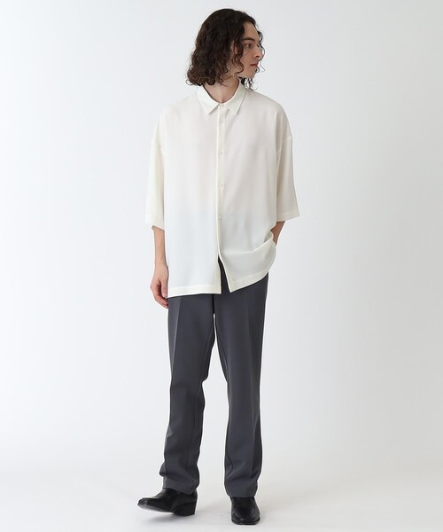 tk.TAKEO KIKUCHI（ティーケータケオキクチ）の「◆なめらかビッグ半袖シャツ（シャツ/ブラウス・メンズ・ブラック/ライトパープル/ホワイト/グリーン/ダークグリーン系/ブラック系/ホワイト系1・01/02/03）」の20枚目の写真