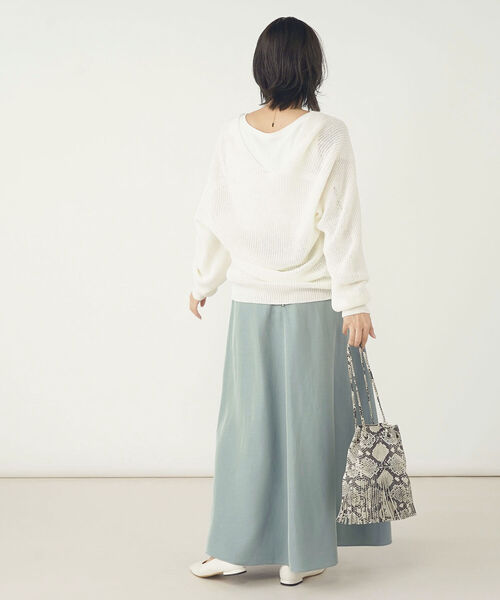 NOLLEY’S（ノーリーズ）の「《手洗い可能》ブライトツイルセミフレアスカート（スカート・レディース・ベージュ/グレイッシュブルー・38/36）」の20枚目の写真